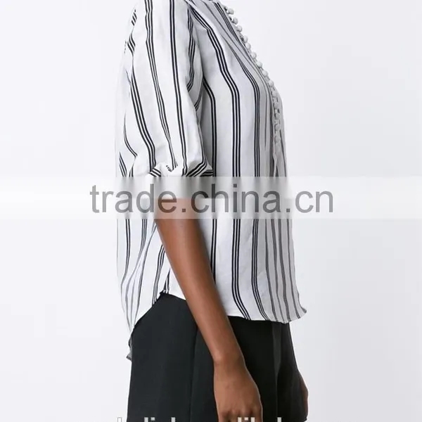 2016 High Quality Fancy Stripe Shirt Elegant Design OEM Service photo-2