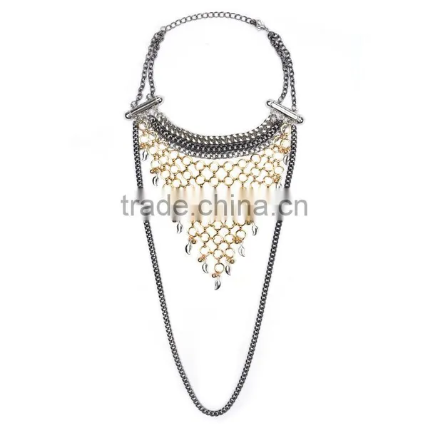 Women Fashion Alloy Net Collar Necklace Jewelry photo-5
