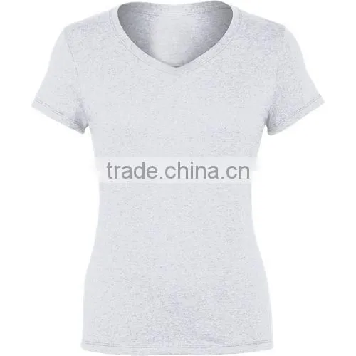 New Design Custom V-Neck Women t Shirt Printing photo-2