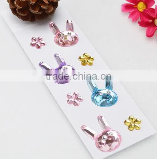 High Quality Wholesale Custom Children DIY Toy Self Adhesive Acrylic Craft Scrapbooking Gems Stone Sticker photo-2