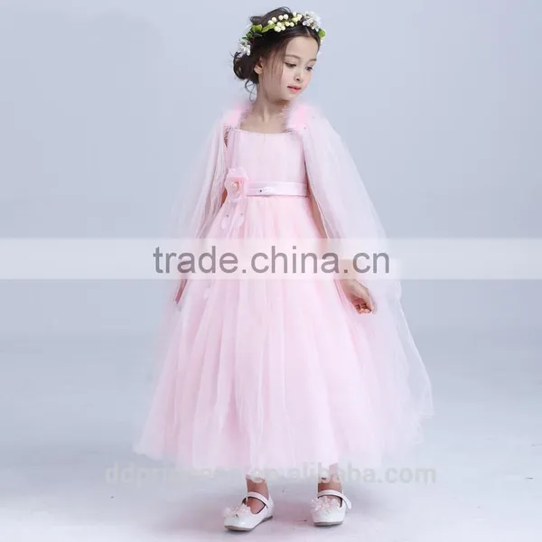 Gauze Baby Girl Wedding Dress Mesh Long Dress Puffy Wedding Dress White photo-2