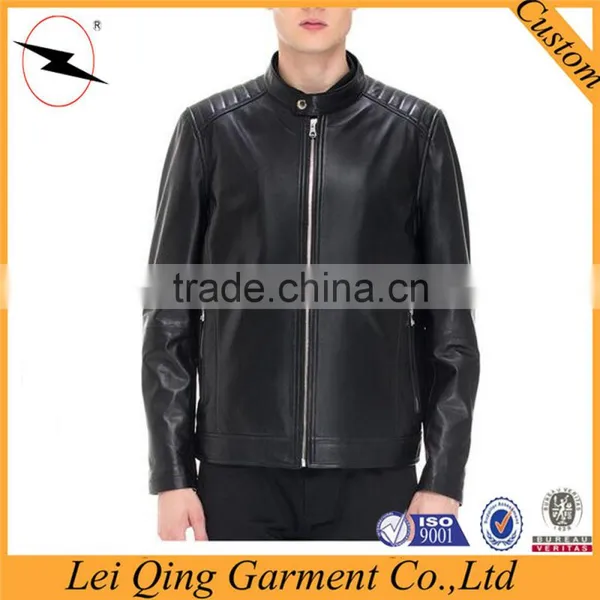 Latest Fashion Design Black Leather Men Winter Coat Fur Clothing Men Coat photo-2