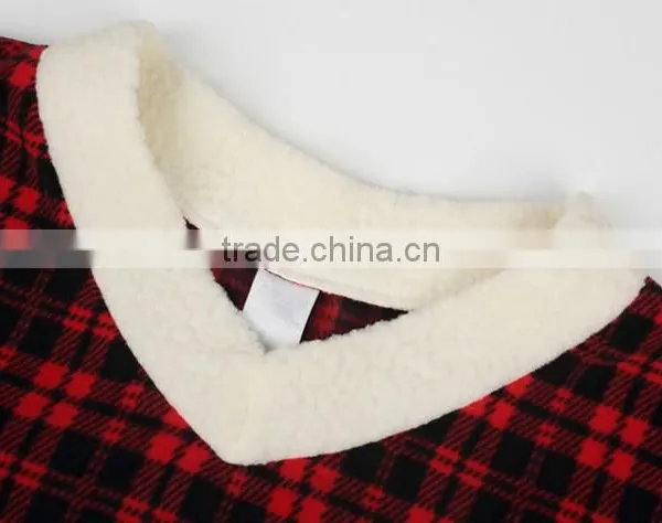 Adult V Collar Coral Fleece Pajamas photo-5