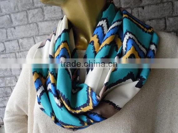 Chevron Infinity Scarf / Neckwarmer, Scarf Infinity, Loop Circle Scarf, Cowl Scarf,fashion Scarf photo-4