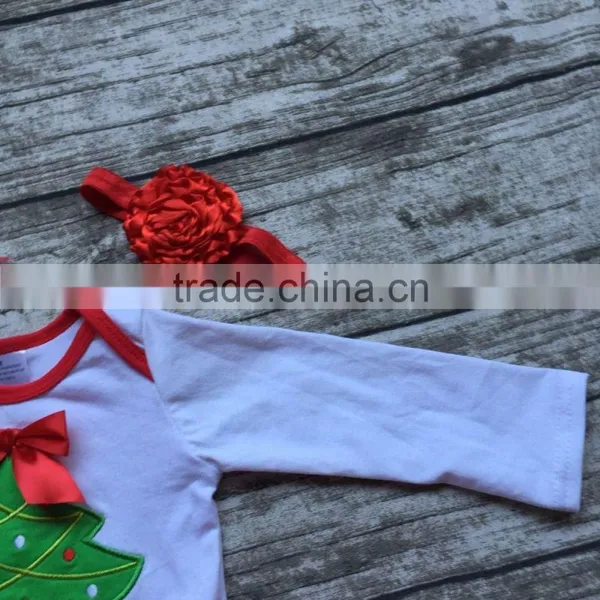 Baby Girls Christmas Tutu Romper Infant Baby Girls Christmas Tree Cotton Rompers With Red Chiffon Tutu With Accessories photo-4