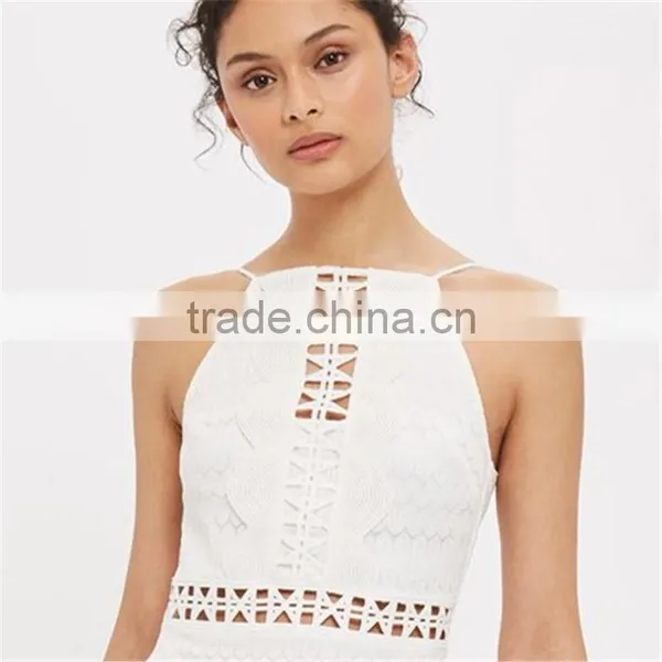 2017 Wholesale Top Design Crochet Trim Tight Mini Dress for Ladies photo-3