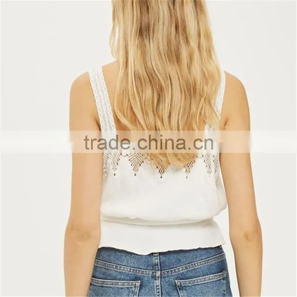 Wholesale European Style Crochet Sleeveless Ladies Camisole Tops 2017 photo-3
