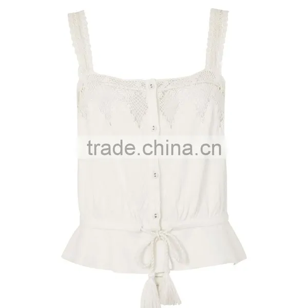 Wholesale European Style Crochet Sleeveless Ladies Camisole Tops 2017 photo-6