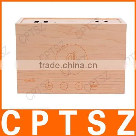 Hot Selling Wooden Bluetooth Speaker With Digital Led Desk Clocks With Alarm photo-3