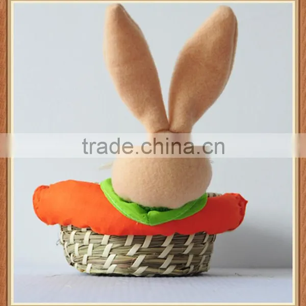 Small Grass Handmade Easter Rabbit Gift Baskets photo-6