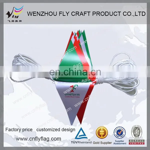 Custom Design Outdoor Triangle PVC Bunting String Flag Line for Advertising or Decoration