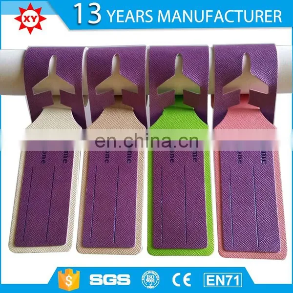 Custom Made Wholesale Leather Tag Airplane Shaped Luggage Tag
