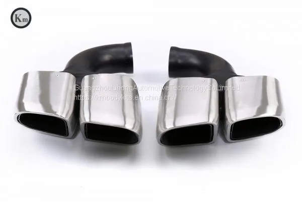 Km for Cayenne Turbo Style 958 2011-2014 Exhaust Tip Exhaust Pipes Muffler Tips Tail Pipe Wire Drawing photo-2
