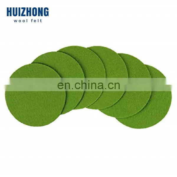 Round Square Felt Drink Coaster Cup Mat Premium Felt Cup Glass Coasters Set With Holder photo-2