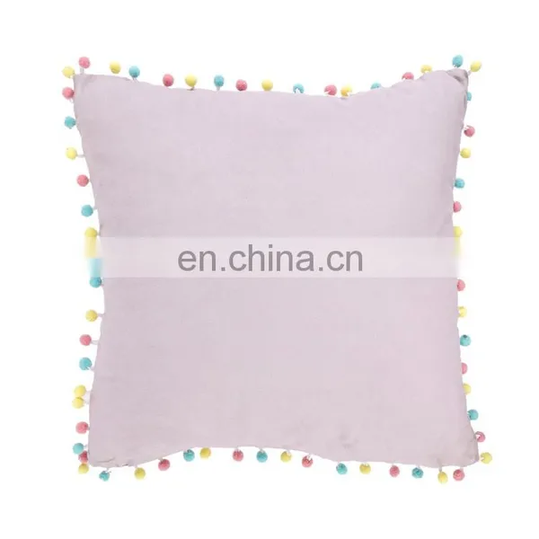 Pink Stripe Printed Cute Colorful Pompom Home Indoor Decorative Throw Pillows/cushion photo-3