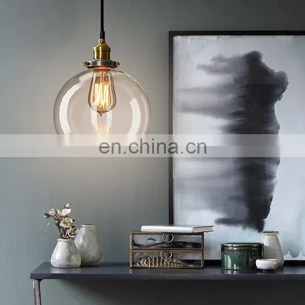 Creative Retro Ceiling Chandelier Lamp for Home Bar Vintage Glass Pendant Light Fixtures photo-3