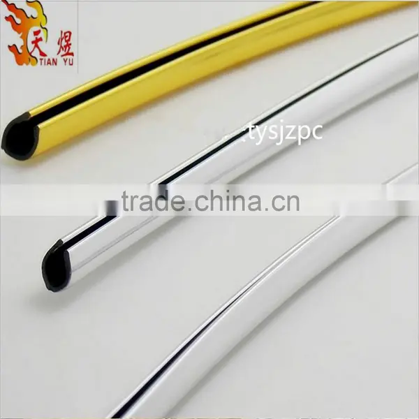 Rubbish Chute Fitting Accessories u Shape Silver Golden Color Plastic Trim Strip