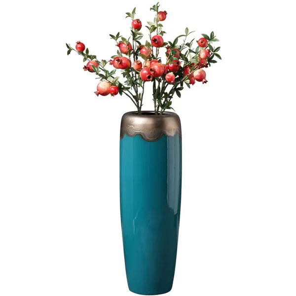 Simple Modern European Style Green Blue Different Size Ceramic Vase For Hotel Decor photo-5