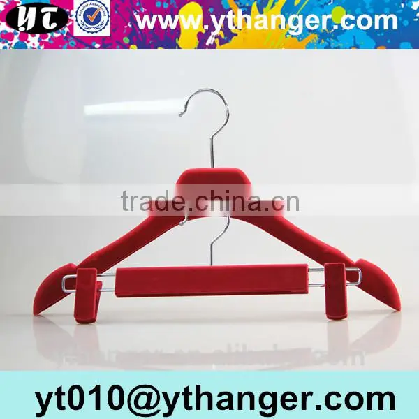YY0466 Your Own Brand Clothing Velvet Hanger Color Velvet Dress Hanger With Clips photo-5