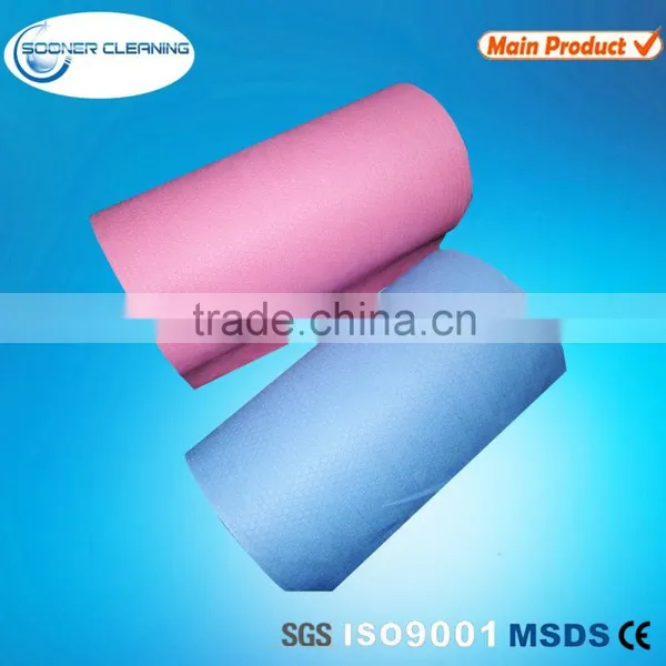 China Factory Supply Honeycomb Embossed Wood Pulp Nonwoven Fabric photo-3