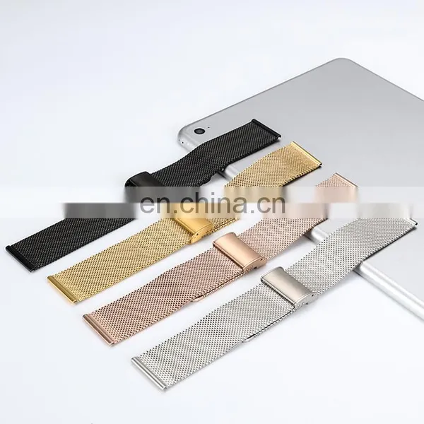 Watch Strap Stainless Steel Mesh Strap Solid Buckle Milanese Strap Bracelet 16 18 20 22mm