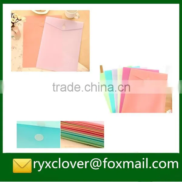 A4 PP Plastic Waterproof Candy Colored Smile Document Bag/ Envelope Folder photo-6