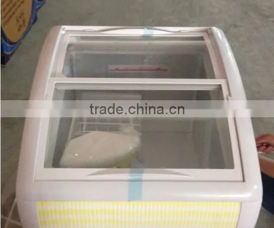 Curved Glass Door Showcase Chest Freezer for Ice Cream photo-5