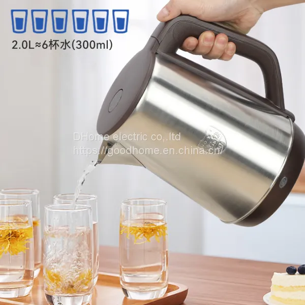 Double Layer Anti Scald 2.0L Large Capacity Electric Kettle for Household Use 304 Stainless Steel Automatic Power off Kettle（Wechat:13510231336） photo-4
