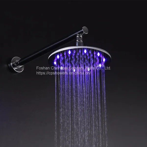 Shower Set With 12inch Round Shower Head Showr Arm 304 Stainless Steel LED Showerhead photo-2