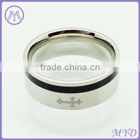 Fashion JewelrY High Quality Two Tones Stainless Steel Finger Ring photo-3