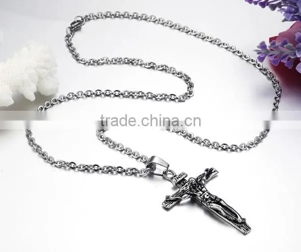 316L Stainless Steel Jesus Cross Men Pendant Necklace Popular Designer Hot Selling photo-2
