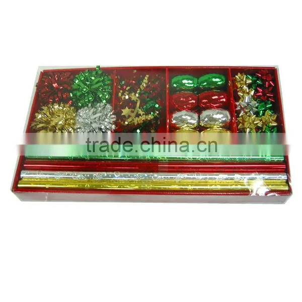 2016 Festive Metalic Star Ribbon Bow,10cm Dia Iridescent Fancy Bow, Gift Wrapping Paper photo-3
