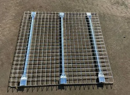 Hot Dip Steel Storage Warehouse Galvanized Metal Waterfall Wire Pallet Rack Welded Mesh Flared Decking Railing Pallet For Sale photo-5