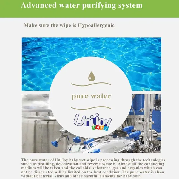 RO Purified Water Alcohol Free Baby Unscented Wet Wipes for Sensitive Skin photo-3