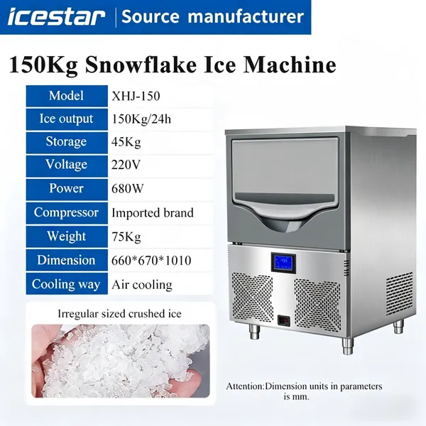 150kg Energy-Saving Snow Flake Ice Machine for Global Commercial Market photo-2