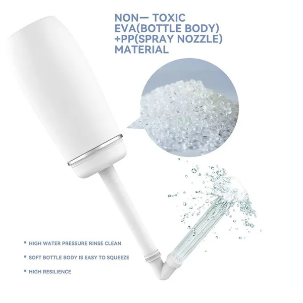 Retractable Nozzle Cleanlet Bidet 400ml Upside Down Peri Bottle Rinse Portable Travel Bidet for Postpartum Care photo-2