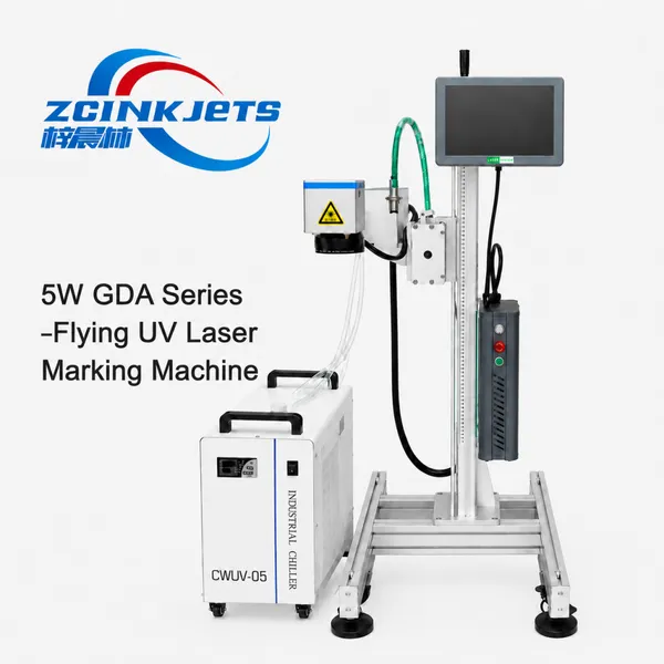 ZCINKJETS 5W UV лазерный маркер для пластика, стекла, упаковки косметики, кодирования даты, QR-кодов, штрих-кодов и логотипов