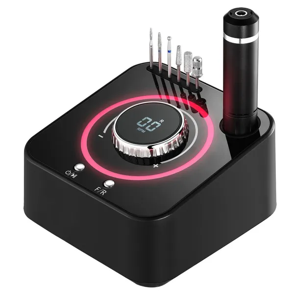 UV-601 40000RPM Desktop Nail Drill With Slant LCD Screen, Ambient Light & Foot Pedal