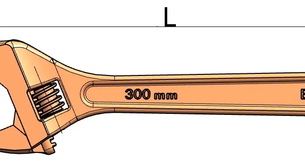 DEAN TOOLS Non-Sparking Wrench Adjustable Aluminum Bronze 8-Inch Length High Strength Hazardous Areas