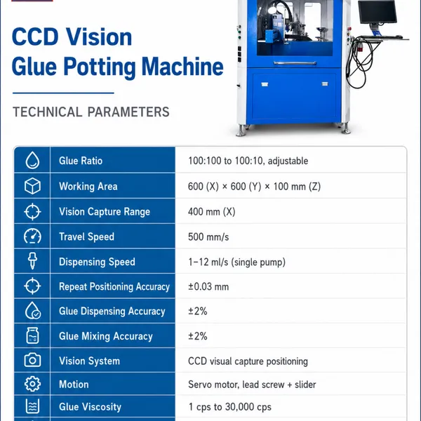 CCD Visual Ab Two-Component Glue Potting and Dispensing Machine photo-2