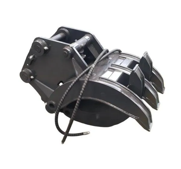 12T Excavator Hydraulic Grab 3+2 Interlocking Tines Blunt Square Tips Fixed Head Internal Cylinder Slate Grey photo-5