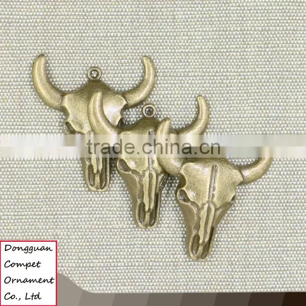 Compet Wholesale Metal Jewelry Zinc Alloy Skull Cow Pendant photo-3