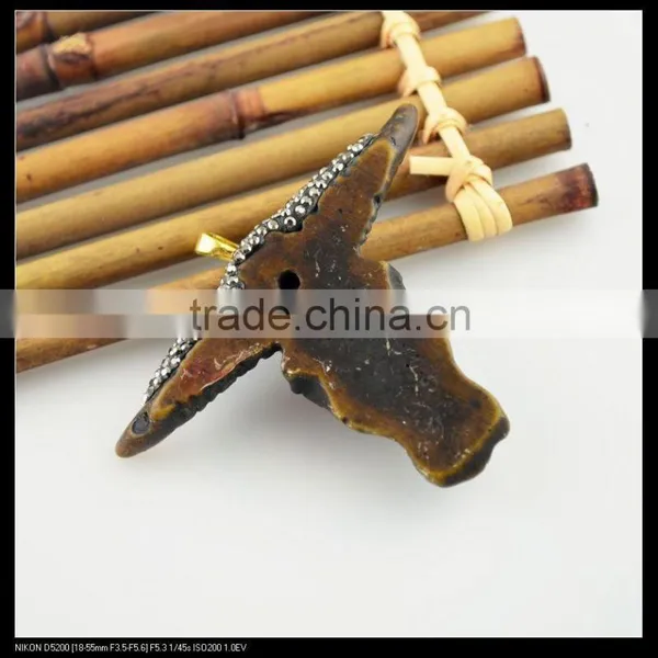 LFD-0092P ~ Charm OX Bone Ox Head Pendant With Crystal Rhinestone Paved Charms Druzy Pendants Men Women Fashion Jewelry photo-2