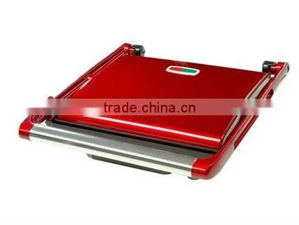 CE GS RoHS UL 4 SLICE RED STAINLESS STEEL PANINI GRILL photo-3