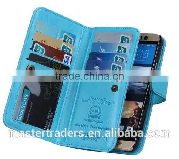 Cheap Crazy Horse Grain 2 In 1 Wallet PU Leather Case With Multi Card Slot For HTC One M9 MT-3657 photo-5