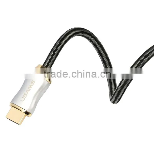 USAMS SJ503 High-Definition Multimedia Interface Cable For Family Cinema/Speaker/PS3 2M Metal Nylon Weave Connection Flat Cable photo-2
