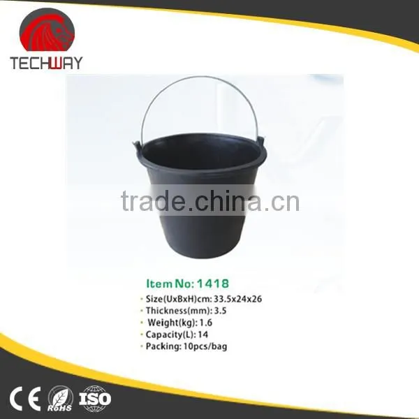 Recycled Rubber Pail With Lip,black Construction Bucket photo-2