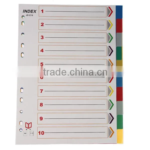 Wholesale A4 10 and 12 Pages PP Index Divider, Office Stationery 11 Hole Loose-leaf File photo-6