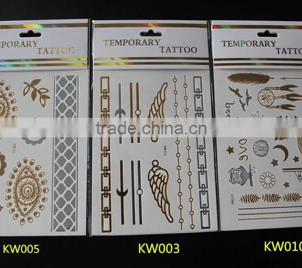 2015 Arabic Tattoos/metallic Tattoo Ink Tattoo/flash Tattoo/jewelry Temporary Tattoo in Stock photo-2