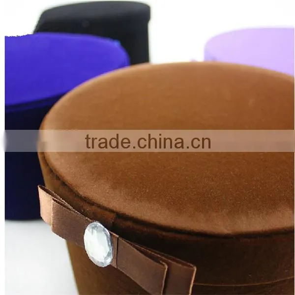 Wholesale Cheap Velvet Round Paper Gift Boxes For Jewelry/Sugar photo-3